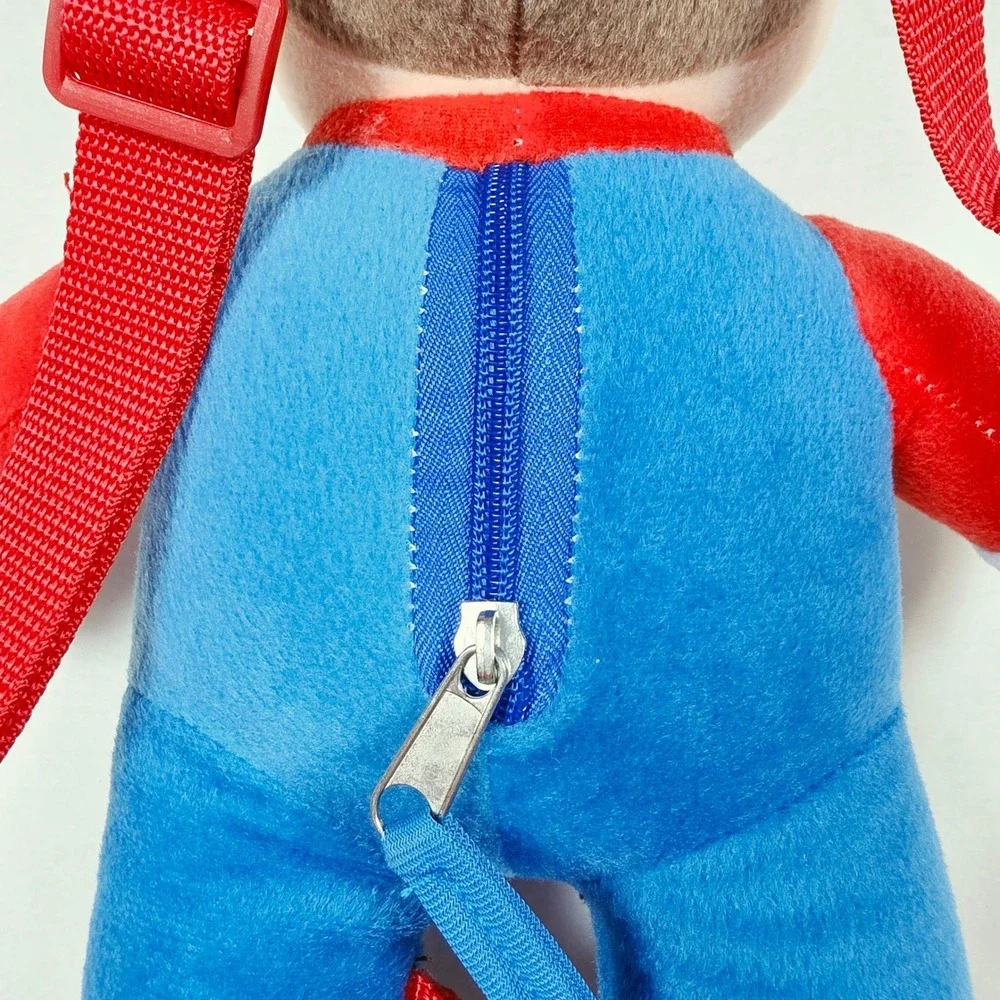Super‎ Mario Nintendo Plush Backpack Soft Toy Adjustable Straps Red Blue 16 inch